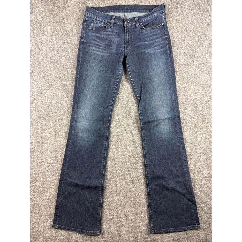 7 For All Mankind Mens Bootcut Jeans Dark Wash Denim Size 32